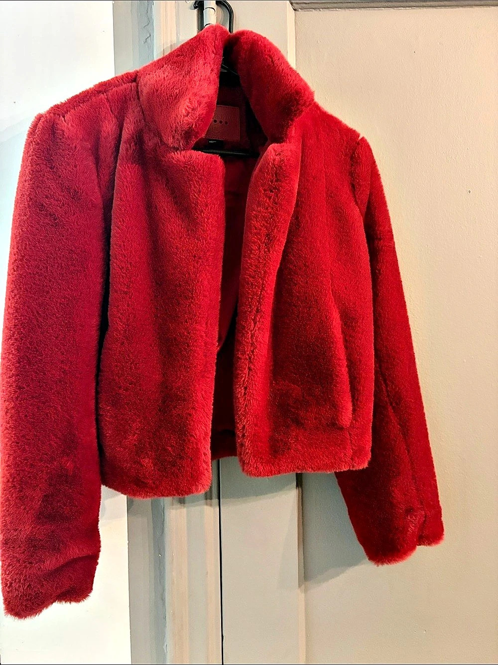 BlankNYC  Faux Fur Jacket Burgundy Teddy Jacket Size XS